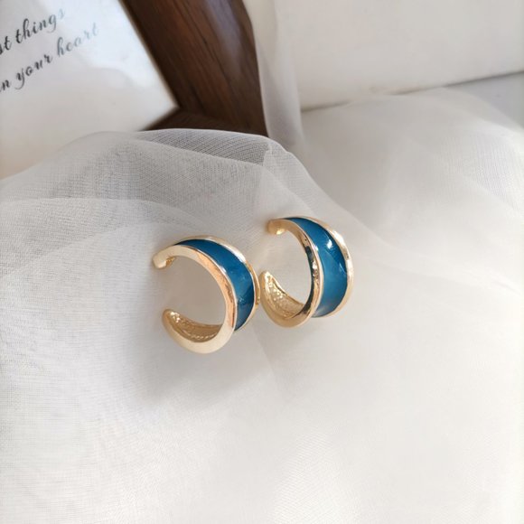 Myth X Dream Jewelry - 💙Blue Enamel Hoops Earrings
